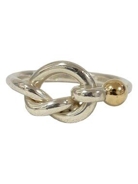 Tiffany & Co Vintage Hook &eye Love Knotring Ring 925 750 to Silver Second